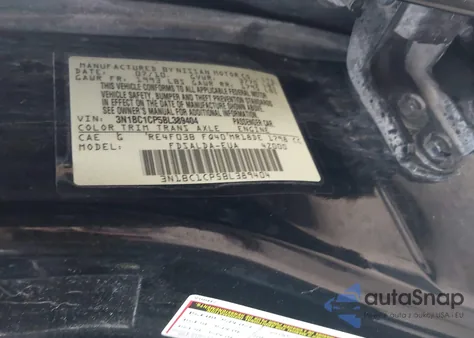 2011 Nissan Versa 1.8S z USA, uszkodzony, nr VIN 3N1BC1CP5BL389404